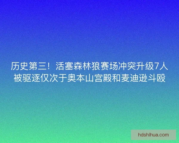 历史第三！活塞森林狼赛场冲突升级7人被驱逐仅次于奥本山宫殿和麦迪逊斗殴