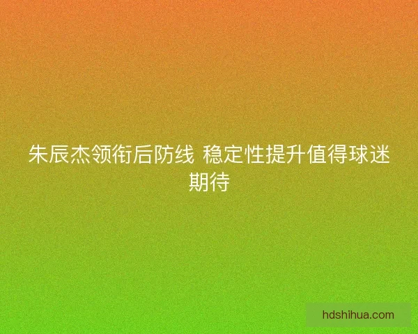 朱辰杰领衔后防线 稳定性提升值得球迷期待