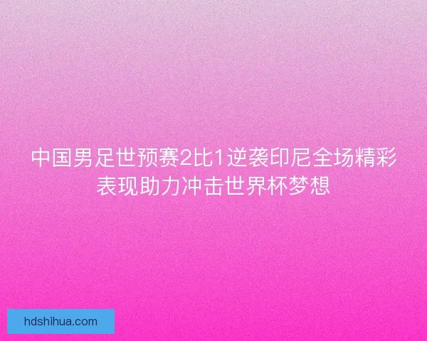 中国男足世预赛2比1逆袭印尼全场精彩表现助力冲击世界杯梦想 中国男足世预赛2比1逆袭印尼全场精彩表现助力冲击世界杯梦想